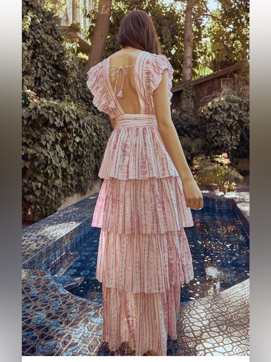 Saylor Stefania Pink Tiered Maxi Dress REVOLVE - Picture 4 of 9